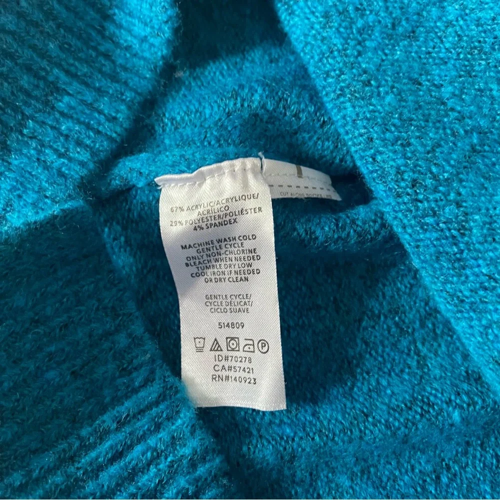 LOFT Blue Cowl Neck Sweater Knit Long Sleeve small